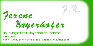 ferenc mayerhofer business card